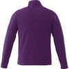 A purple men's polar fleece jacket featuring a high collar and long sleeves. It has a branded logo.