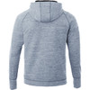 A grey knit zip hoodie for men with a fitted design and a hood. Features a logo on the back.