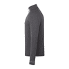 A grey quarter zip jacket for men with long sleeves and a stand-up collar, featuring a logo.