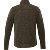 A dark green, textured men's jacket featuring a high collar and an integrated logo. Back view displayed.