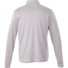 A grey knit quarter zip jumper for men, featuring a smooth fabric and long sleeves. It has a logo on the back.