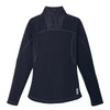 A black women's quarter zip jumper featuring a textured back design and a logo.