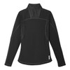 A black women's quarter zip jumper featuring a textured back design and a logo.