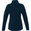 A women's polar fleece jacket in dark navy, featuring a half zip and stylish seam detailing, with a logo on the back.