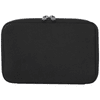 A black organiser pouch featuring a zip closure and a logo, designed for miscellaneous items.