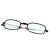 Folding reading glasses with a black frame and clear lenses, featuring a slim design.