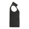 A women's waterproof softshell vest in dark grey, featuring a zippered pocket and a sleeveless design.