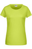 A bright lime green women's t-shirt with a round neckline and short sleeves. It features a small logo.