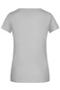 A light grey women's t-shirt with a classic fit and short sleeves, featuring a logo on the back.