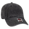 A grey 6 panel dad hat featuring a curved brim and a logo tag on the side.