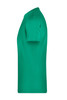A green men's basic T-shirt with a crew neck and short sleeves, featuring a logo on the left side.
