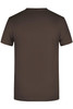 A brown men's basic T-shirt with a simple design, featuring a logo. The image displays the back view.