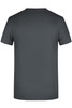 A men's basic T-shirt in dark grey with a plain back and a logo at the neckline.