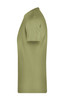 A plain olive green men's t-shirt with short sleeves, featuring a branding logo.