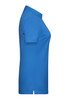 A blue ladies’ basic polo shirt displayed from the side, featuring a collar and a fitted design.