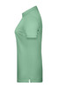 A ladies' basic polo shirt in a light green colour, featuring a simple design and a logo.