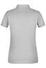 A ladies' basic polo shirt in light grey, featuring a classic collar and short sleeves. It includes a logo on the back.