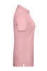 A pink ladies' basic polo shirt with a classic collar and short sleeves, featuring a subtle logo.