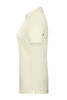 A ladies' basic polo shirt in a cream colour, featuring a classic design and a logo on the chest.