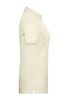 A ladies' basic polo shirt in a light cream colour, featuring a logo and a standard polo collar.