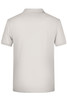 A light grey men's basic polo shirt with a classic collar and short sleeves, featuring a logo on the back.