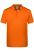 An orange men's basic polo shirt with a classic collar, featuring a logo on the chest area.