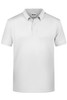 A plain white men's basic polo shirt with a collar and short sleeves. Features a subtle logo.