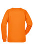 An orange ladies' jumper with a simple design and long sleeves. It features a plain back and is made of soft fabric.