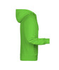 A men's zip hoodie in bright green, featuring a hood and long sleeves. Includes a logo on the front.