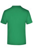 A green t-shirt with a plain back and a logo placed at the neckline.