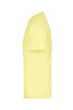 A yellow t-shirt in a side view, featuring short sleeves and a plain design with a logo present.