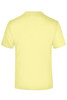 A plain yellow T-shirt is displayed, showing the back view. The shirt features a simple design and has a logo.