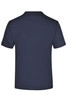 A navy blue short-sleeved T-shirt with a plain back and a logo.