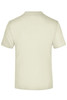 A plain light beige T-shirt with a round neck and short sleeves. The back view shows no additional design or logo.