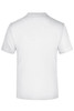 A plain white t-shirt, short-sleeved, with a simple back design and no visible logos.
