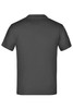 A grey short-sleeve T-shirt with a plain back and a logo on the upper back.