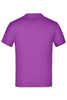 A purple T-shirt with a plain back and a logo. Suitable for casual wear.
