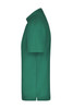 A green polo shirt with short sleeves, featuring a collar and a logo on the front.