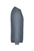 A grey sweatshirt with a round neck and long sleeves, featuring a logo on the front.