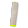 A highlighter with a beige and bright yellow design, featuring a cylindrical body and a visible branding logo.