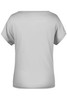 A grey casual t-shirt with short sleeves and a relaxed fit, featuring a logo on the back.