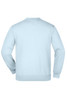 A light blue sweatshirt with a crew neck and a plain back. The garment has a ribbed hem and cuffs.