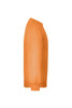 A round-neck orange jumper, featuring long sleeves and a simple design. Includes a branding logo.