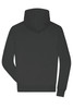 A black men's lounge hoodie with a back view, featuring a hood and a simple design. It includes a logo.