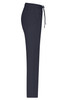Navy ladies lounge pants with a drawstring waistband and side pockets. The design is simple and streamlined.