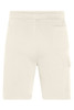 Light-coloured men's lounge shorts featuring a back pocket and a side pocket, with a simple design and branding.