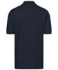 A classic polo shirt in navy blue with a collar and short sleeves, featuring a logo.