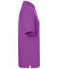 A purple classic polo shirt with a collar and short sleeves, featuring a logo on the chest.