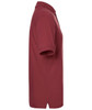 A maroon classic polo shirt displayed side-on, featuring a collar and short sleeves. The shirt has a simple logo.