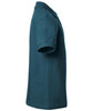 A teal polo shirt featuring short sleeves and a classic collar, complete with a logo.